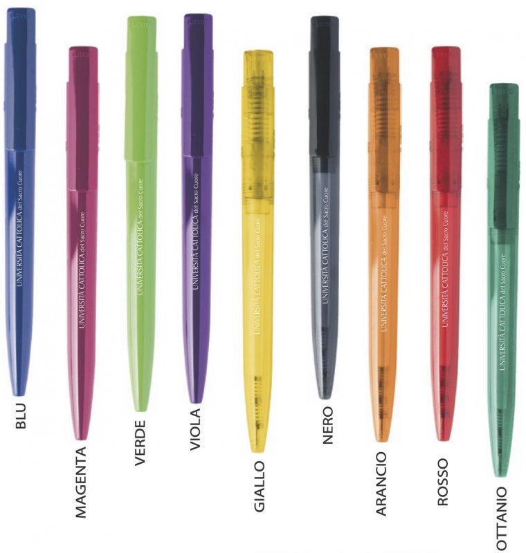 Penna Blu Colori Misti R-pet - Penna - Airone merchandising - Prodotto  Librerie Università Cattolica del Sacro Cuore
