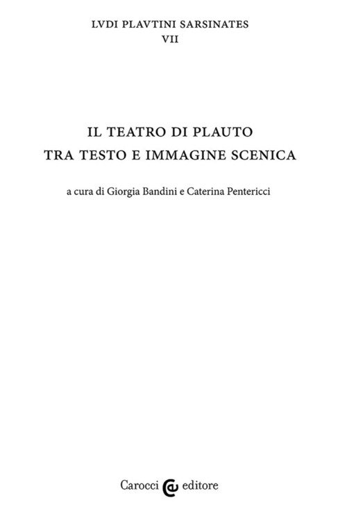 Il teatro di Plauto tra testo e immagine scenica