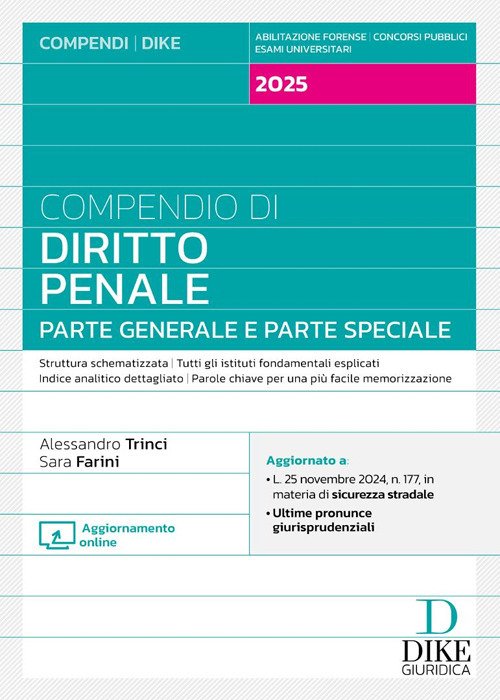 Compendio di diritto penale. Parte generale e parte speciale 2025