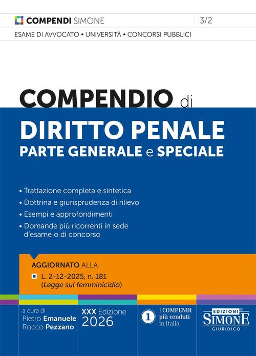 Compendio di diritto penale. Parte generale e speciale