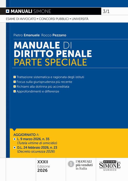 Manuale di diritto penale. Parte speciale