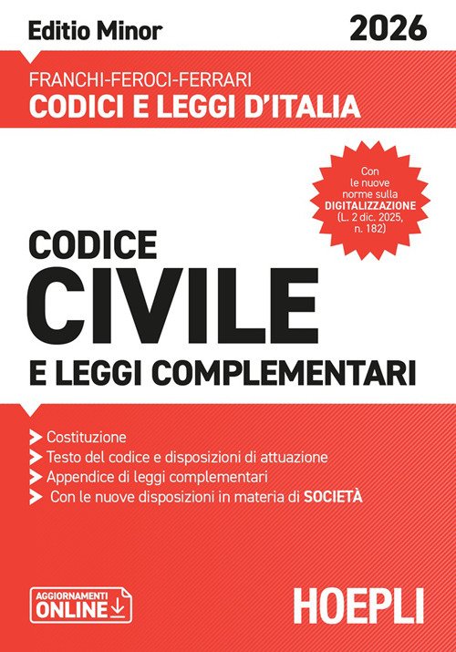 Codice civile e leggi complementari. Editio Minor 2026