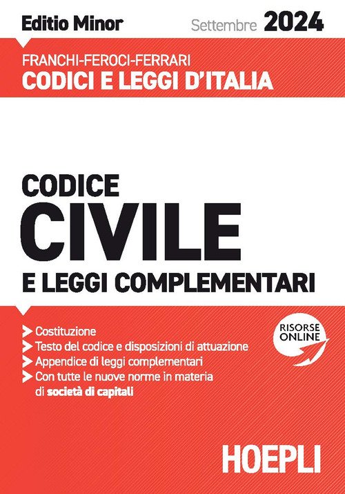 Codice civile e leggi complementari. Settembre 2024. Ediz. minor