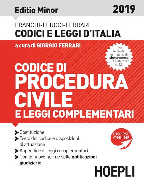 Codice di procedura civile e leggi complementari 2019. Ediz. minor