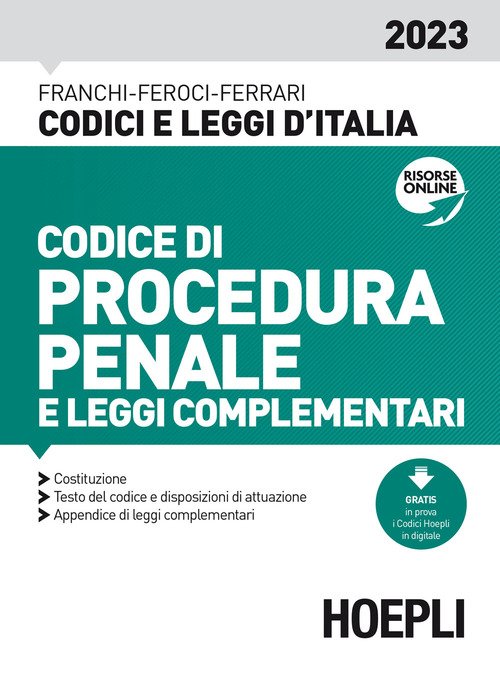 Codice di procedura penale e leggi complementari 2023
