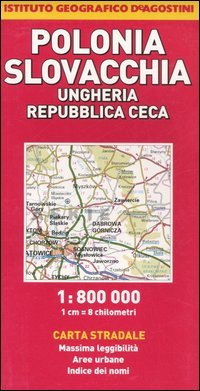 Ungheria, Repubblica Ceca, Polonia, Slovacchia 1:800.000