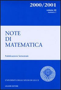 Note di matematica. Vol. 20/1