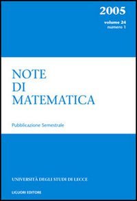 Note di matematica. Vol. 24