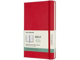 18 Months, Weekly, Horizontal. Large, Hard Cover, Scarlet Red