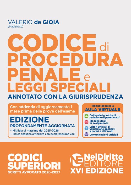 Codice procedura penale annotato 2026-2027. Esame avvocato