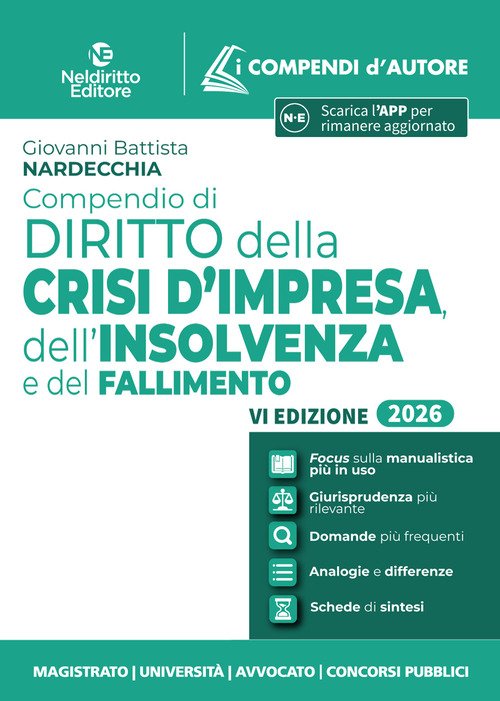 Compendio di diritto della crisi d'impresa, dell'insolvenza e del fallimento 2026