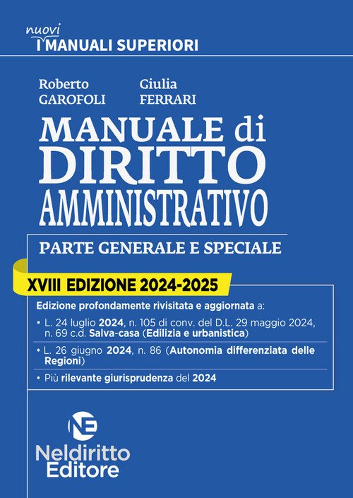 Manuale superiore di diritto amministrativo 2024-2025