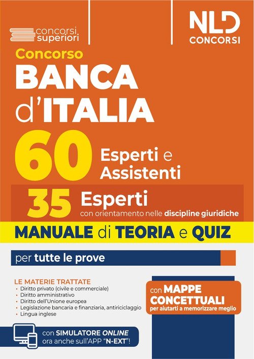 Concorso 60 unità Banca d'Italia. 35 posti per esperti con orientamento nelle discipline giuridiche. Manuale di teoria e quiz