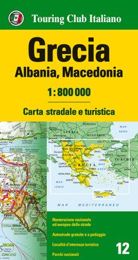 Grecia, Albania, Macedonia 1:800.000. Carta stradale e turistica