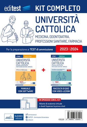 Kit completo EdiTEST. Università Cattolica. Medicina, odontoiatria, professioni sanitarie
