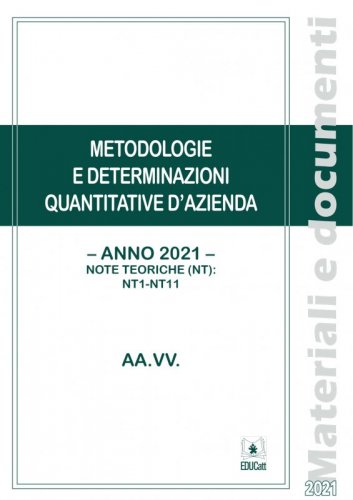 Metodologie E Determinazioni Quantitative D`azienda Vol. 1