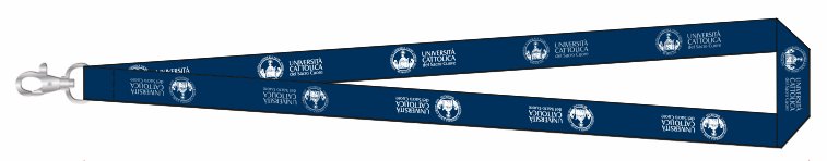 Nastrino Collo Blu Logo Bianco