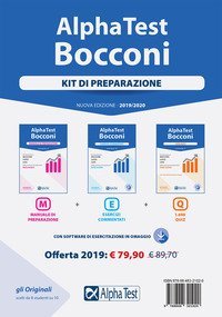 Alpha Test. Bocconi. Kit di preparazione: Manuale di preparazione-Esercizi commentati-1600 quiz