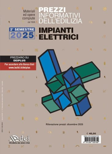 Prezzi informativi dell'edilizia. Impianti elettrici. 2&ordm; semestre 2025