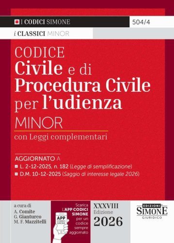 Codice civile e di procedura civile per l'udienza Minor