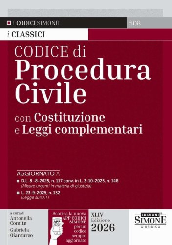 Codice di procedura civile con Costituzione e leggi complementari