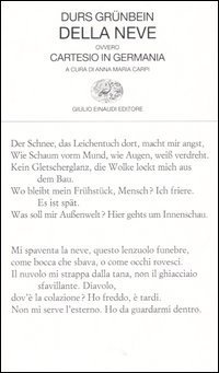 Della neve ovvero Cartesio in Germania - Testo tedesco a fronte