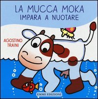La mucca Moka impara a nuotare