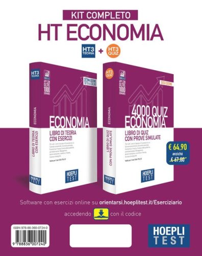 Hoepli test. Economia. Kit completo: Libro di teoria con esercizi-4000 Quiz con prove simulate