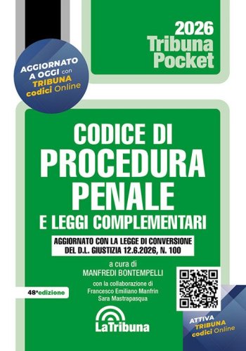 Codice di procedura penale e leggi complementari 2026