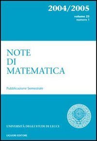 Note di matematica. Vol. 23