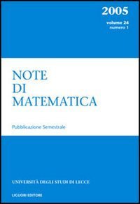 Note di matematica. Vol. 24