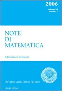 Note di matematica. Vol. 26/1
