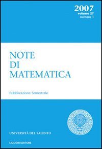 Note di matematica. Vol. 27/1