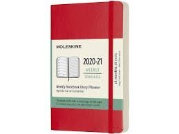 18 Months, Weekly Notebook. Pocket, Soft Cover, Scarlet Red