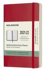 18 Months, Weekly Notebook. Pocket, Soft Cover, Scarlet Red
