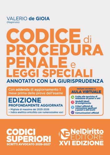 Codice procedura penale annotato 2026-2027. Esame avvocato