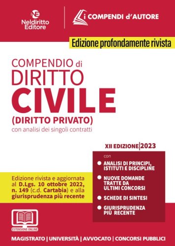 Compendio di diritto civile (diritto privato) con analisi dei singoli contratti