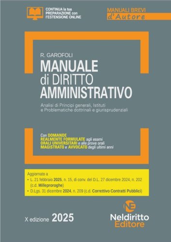 Manuale breve di diritto Amministrativo 2025. Aggiornato al nuovo decreto correttivo dei Contratti pubblici