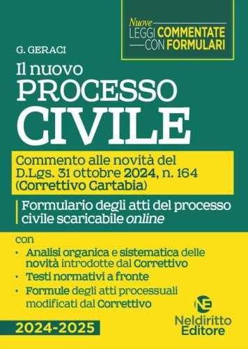 Nuovo processo Civile. Commento alle novità del Decreto Correttivo Cartabia D.Lgs. 31 ottobre 2024, n. 164