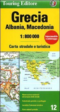Grecia, Albania, Macedonia 1:800.000. Carta stradale e turistica