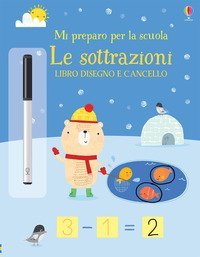 Le sottrazioni. Mi preparo per la scuola. Libro disegno e cancello