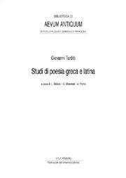 Studi di poesia greca e latina
